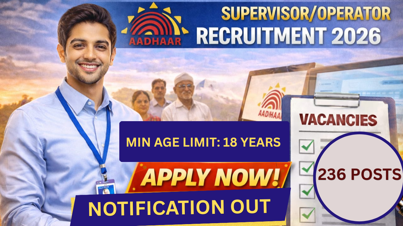 Aadhar Supervisor Operator Recruitment 2026