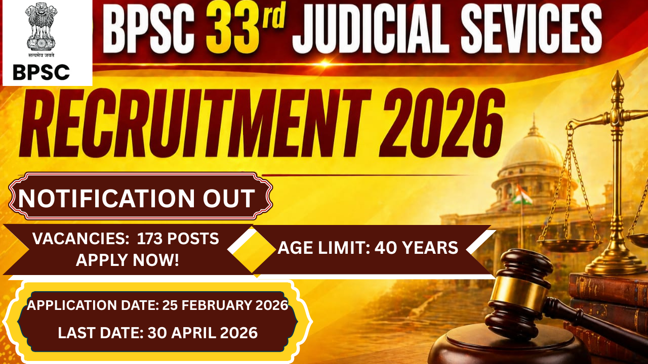BPSC 33rd Judicial Services Recruitment 2026