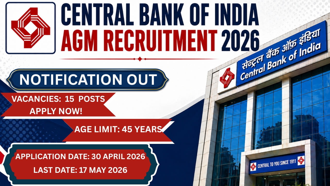 Central Bank of India AGM Recruitment 2026