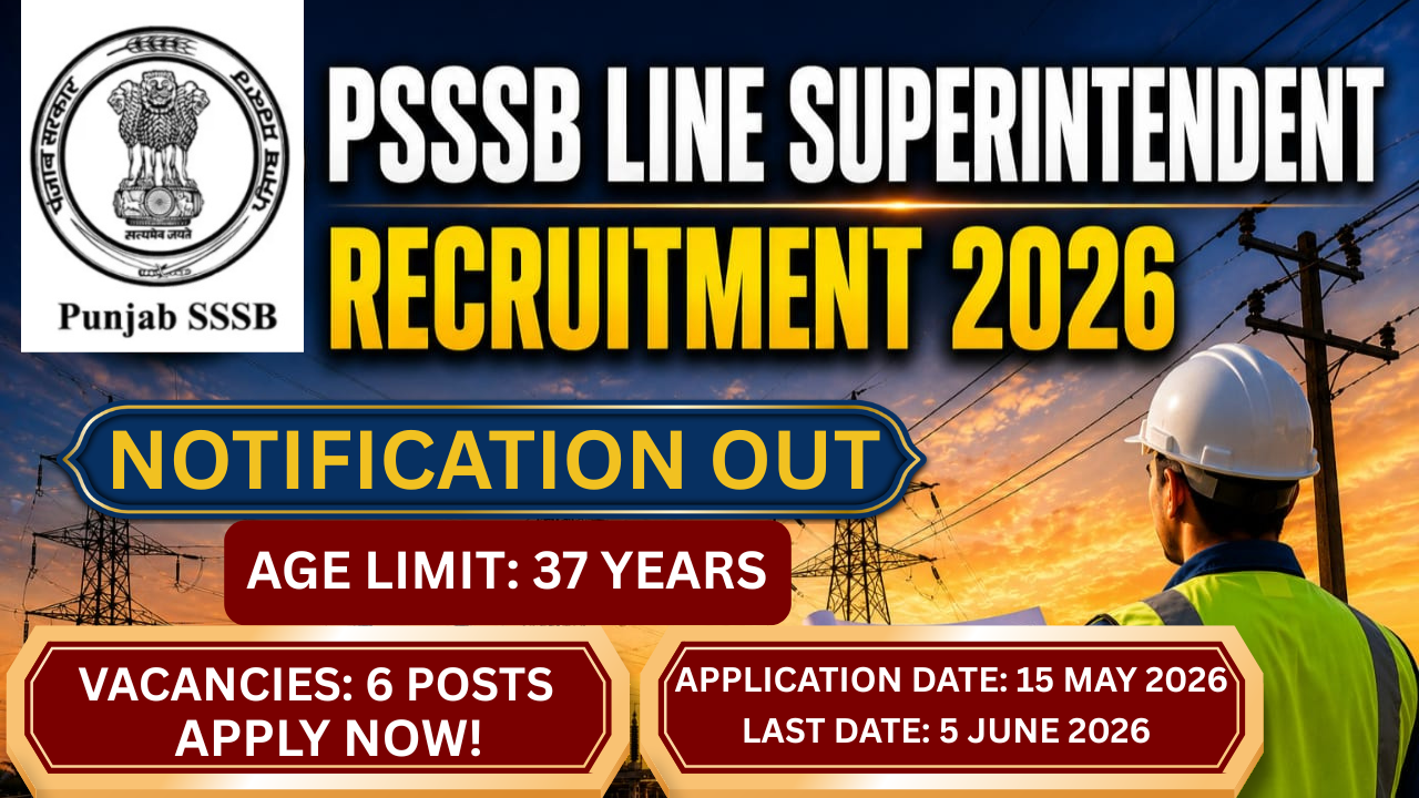 PSSSB Line Superintendent Recruitment 2026
