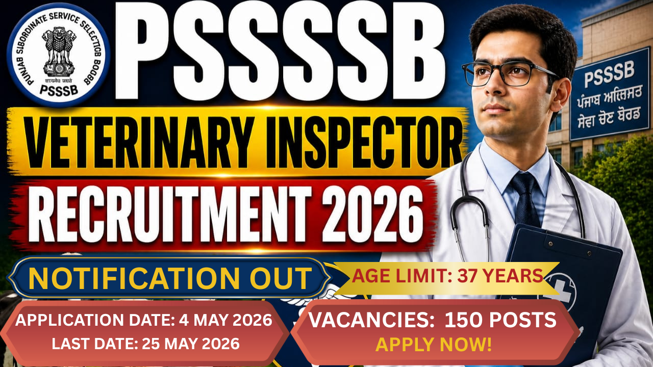 PSSSB Veterinary Inspector Recruitment 2026