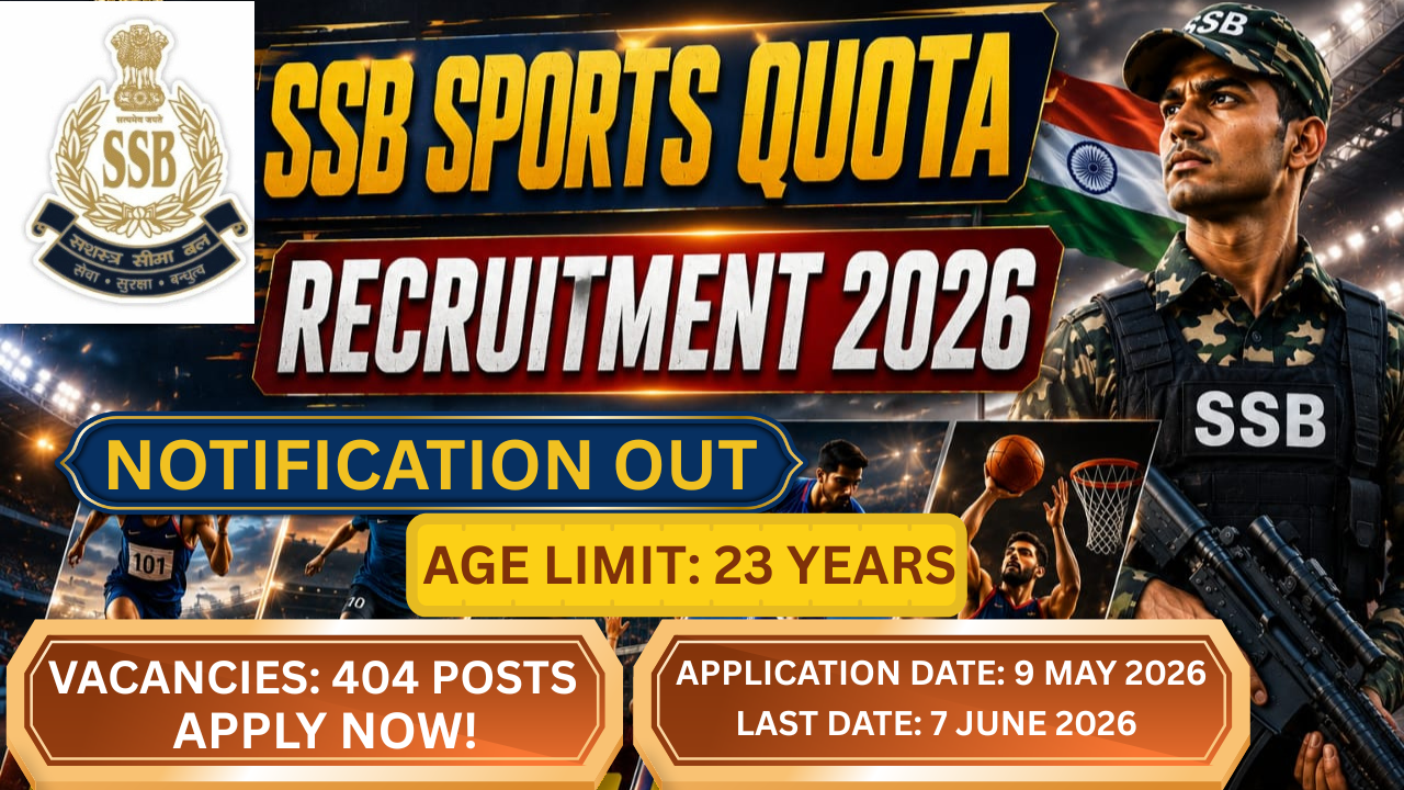 SSB Constable GD Sports Quota Recruitment 2026
